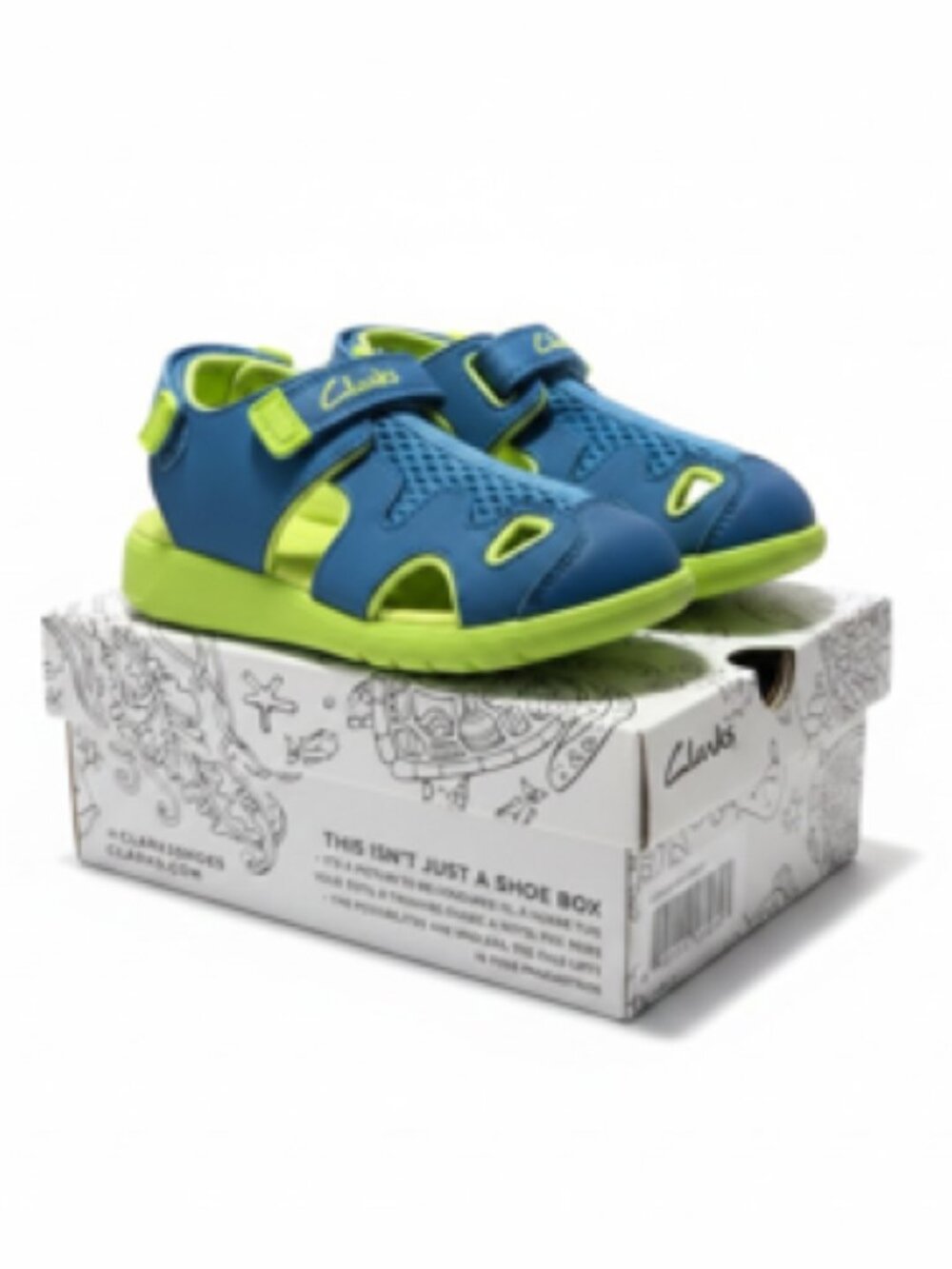 Share Clarks Ezera Sea Kids Sandals - Blue and Green‎ - Size 5-1/2 M